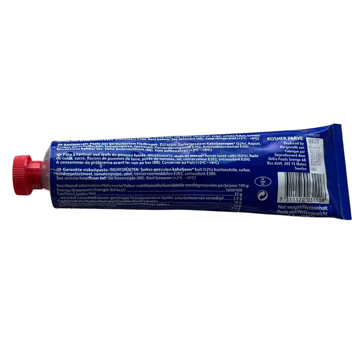 Kalles Original Smoked Cod Roe 190g MSC certified