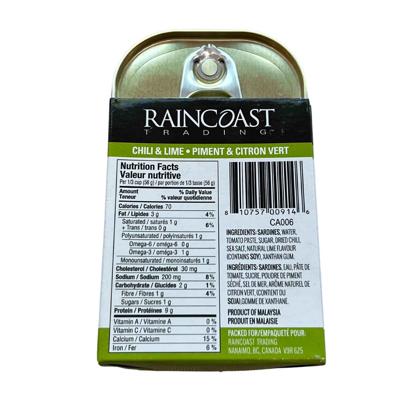 Sardines in Chili & Lime Raincoast 120g
