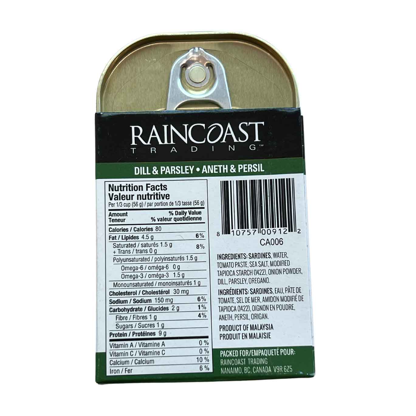 Sardines in Dill & Parsley Raincoast 120g