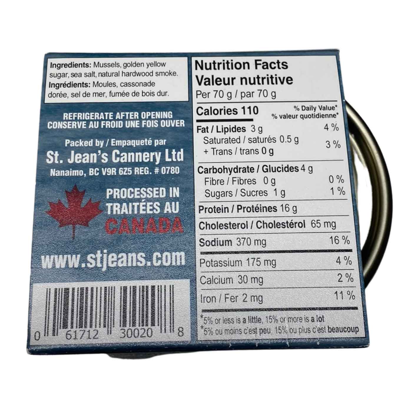 Mussels Saltspring Smoked St Jeans 70g