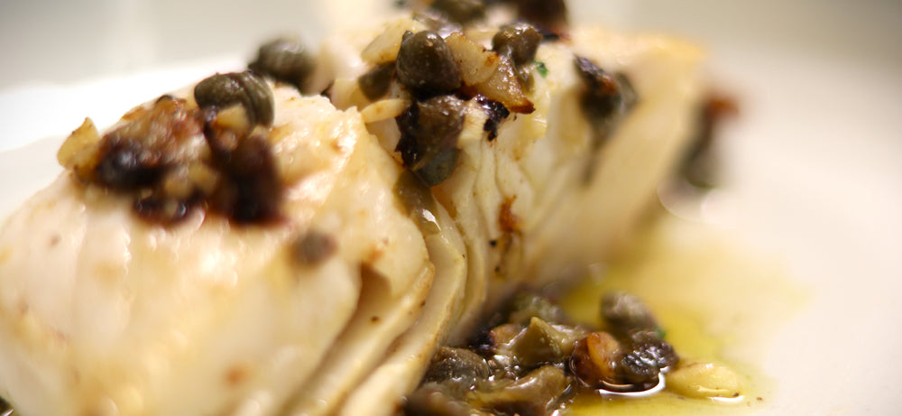 Halibut with Lemon Caper Sauce