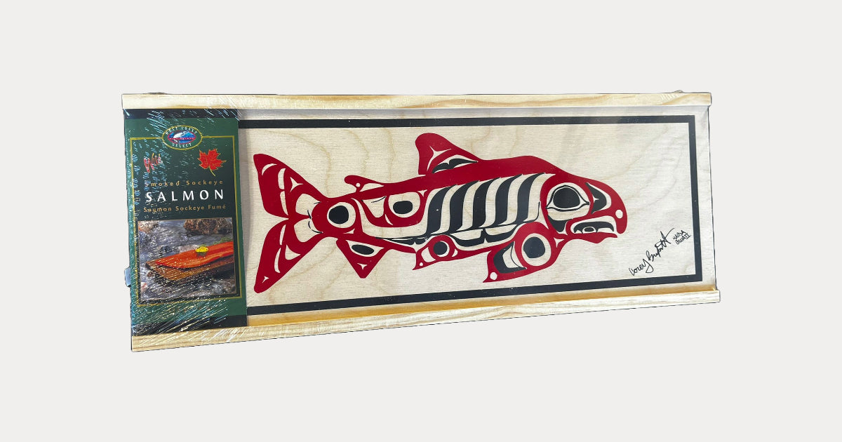 Smoked Sockeye Salmon 16oz - Cedar Box - Shelf Stable