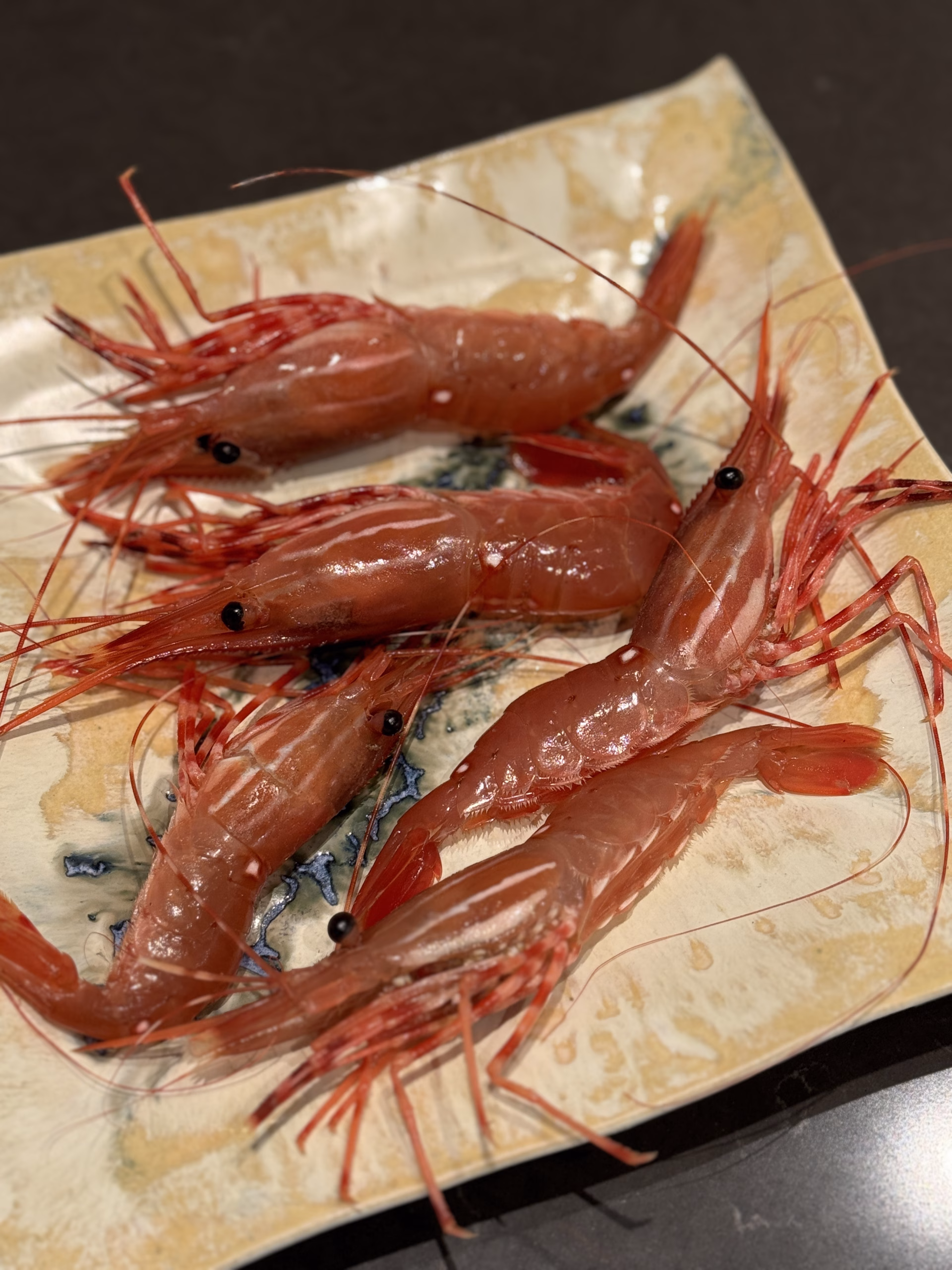 Spot prawns at the counter